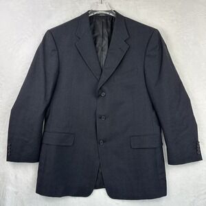 Hart Schaffner Marx Mens 44R Black Wool‎ Dress Suit Jacket  EUC
